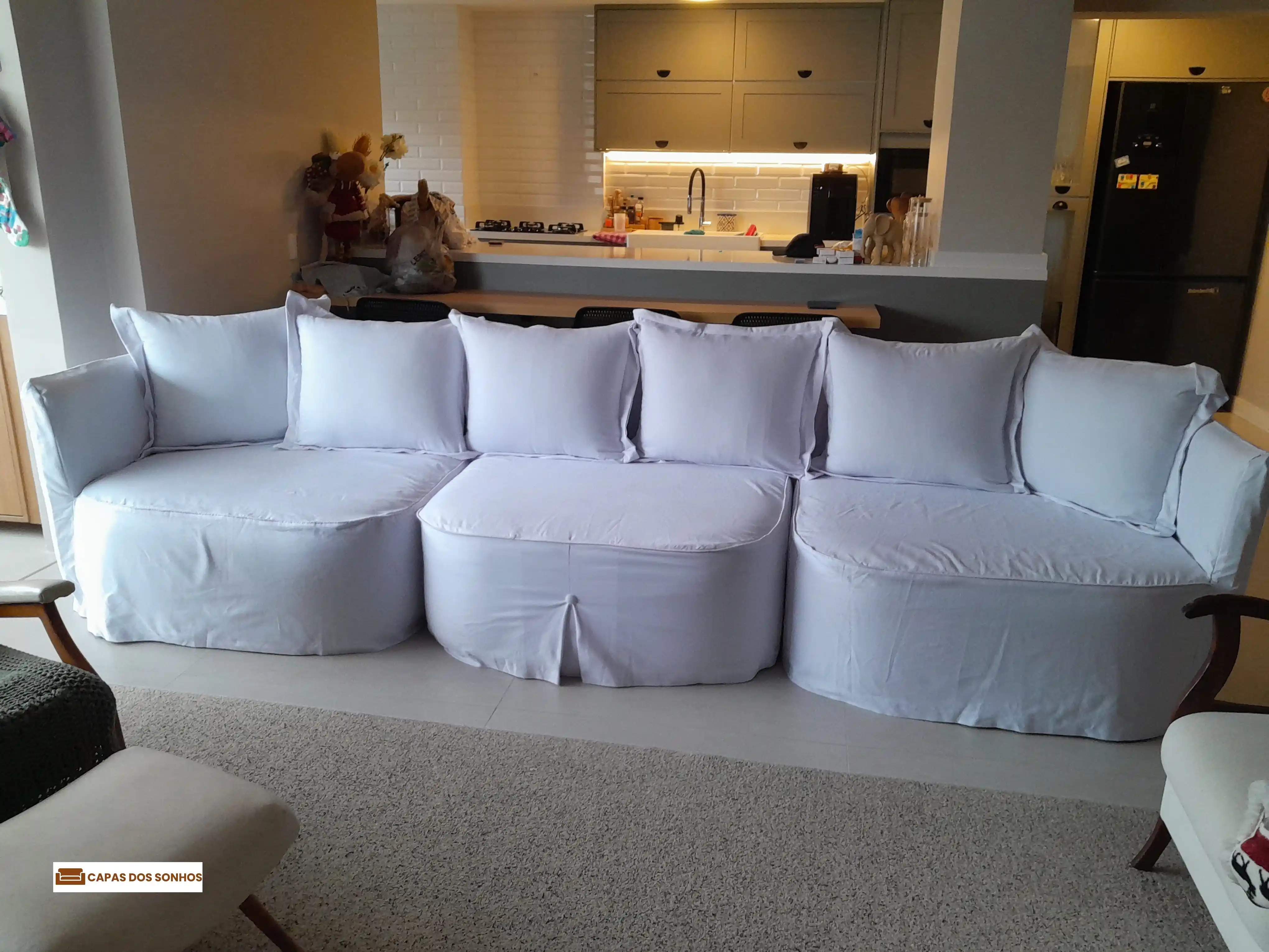 Sofá com capa sob medida